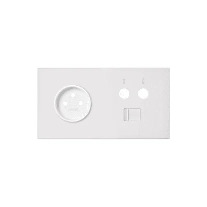 Panel 2-násobný: 1 zásuvka + 1 TV + 1 RJ45, biela matná