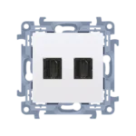 Zásuvka HDMI dvojitá, biela