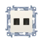 Zásuvka HDMI dvojitá, krémová