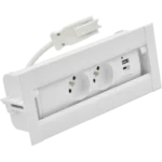 Mediaport Spinner: 2x 250 V typ E + USB A-C nabíjačka, rychlospojka; typ Wieland, biela
