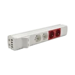 Štandardný zásuvkový blok: 2x 250 V typ E + 2x 250 V UPS + 2x zásuvka RJ45, rychlospojka; typ Wieland, biela