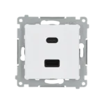 Dvojitá USB nabíjačka, C+A, biela, 30W