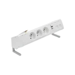 Zostava nábytkových zásuviek: 3x250V typ E+nabíj. USB A-C krytka 2xRJ45 s uchytením Keystone, kabel 15 cm, biela