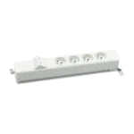 Štandardný zásuvkový blok: 4x 250 V typ E + 2x zásuvka RJ45, skrutkové svorky, hliník biela