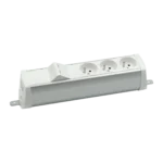 Prehĺbený zásuvkový blok: 3x 250 V typ E + 2x zásuvka RJ45, skrutkové svorky, biela