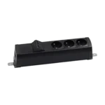 Prehĺbený zásuvkový blok: 3x 250 V typ E + 2x zásuvka RJ45, skrutkové svorky, čierny