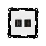 Zásuvka HDMI dvojitá, prístroj s krytom, biela matná, HDMI štandard: HDMI 1.4