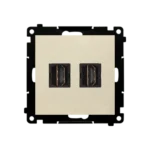 Zásuvka HDMI dvojitá, prístroj s krytom, šampanské matné, HDMI štandard: HDMI 1.4
