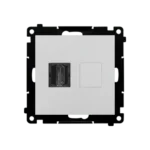 Zásuvka HDMI jednoduchá, prístroj s krytom, hliník matný, HDMI štandard: HDMI 1.4