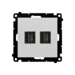 Zásuvka HDMI dvojitá, prístroj s krytom, hliník matný, HDMI štandard: HDMI 1.4