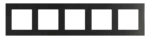 Rámček 5 - krát kovový, čierny Inox