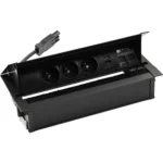 Mediaport kryt: 3x250V typ E+nabíj.USB A-C+ krytka 2xRJ45, rychlospojka; typ Wieland, čierny