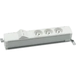Štandardný zásuvkový blok: 3x 250V typ E + 2x zásuvka RJ45, rychlospojka; typ Wieland, hliník biela