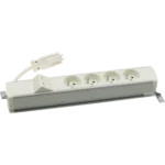 Štandardný zásuvkový blok: 4x 250 V typ E + 2x zásuvka RJ45, rychlospojka; typ Wieland, hliník biela