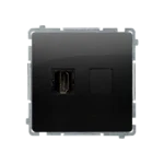 Zásuvka HDMI jednoduchá, čierny matný