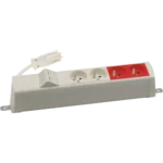 Prepojovacia lišta zosilnená zost. : 2x250V typ E + 2x250V UPS+ krytka 2xRJ45 s Keystone uchytením, rychlospojka; typ Wieland, biela