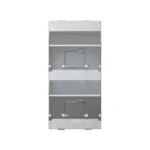 Kryt dátovej zásuvky, CIMA, pre adaptéry MD, dvojitý šikmá s krytkami otvorov, 108×52mm, hliník