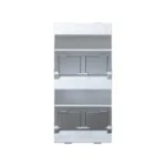 Kryt dátovej zásuvky, CIMA, pre adaptéry MD, štvornásobná šikmá s krytkami otvorov, 108×52mm, hliník