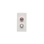 Kryt, K45, spojka 2× RCA (CINCH), 45×22,5mm, čisto biela – Obrázok 2