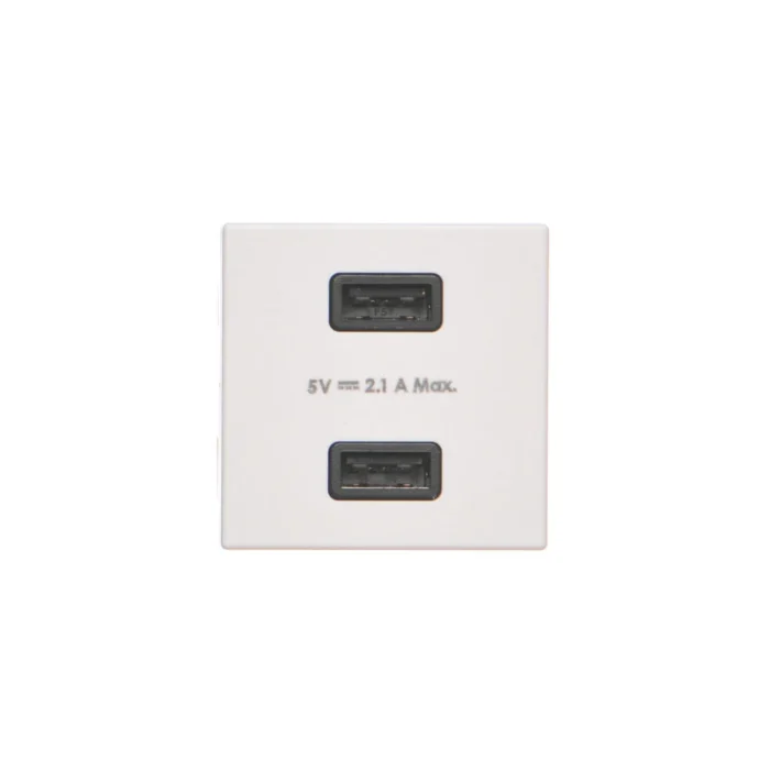 Nabíjačka USB, K45, USB 2.0 - A, 5V, DC, 2,1A, 45×45mm, čisto biela – Obrázok 2
