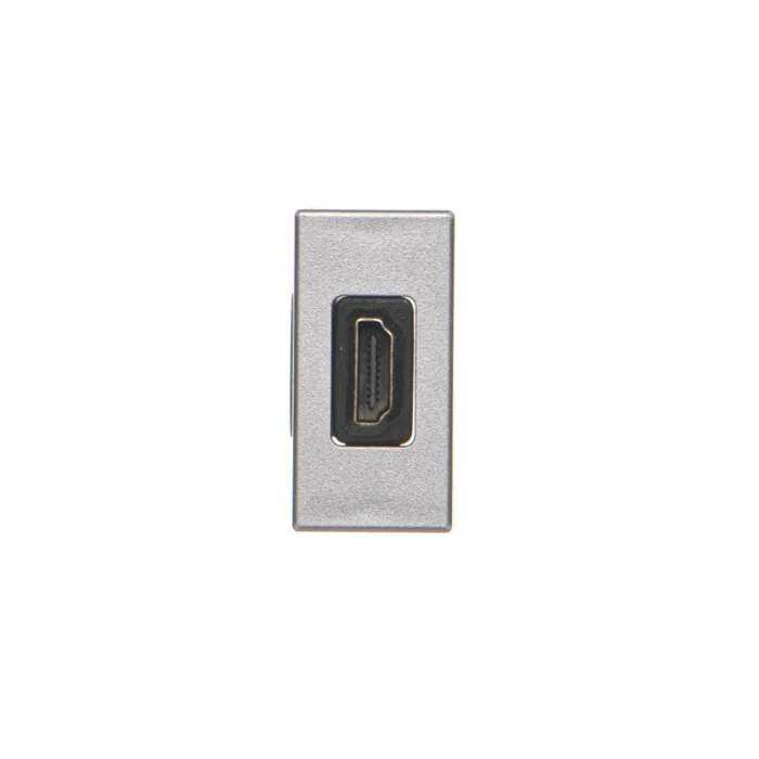 Kryt, K45, adaptér HDMI-HDMI, 45×22,5mm, hliník, HDMI 2.0 – Obrázok 2