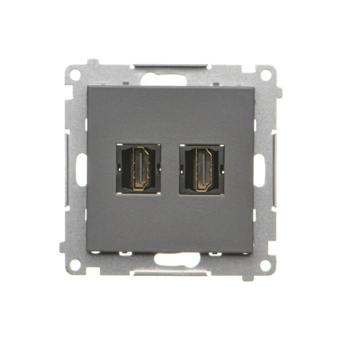 Zásuvka HDMI dvojitá, prístroj s krytom, grafit matný, HDMI štandard: HDMI 1.4 – Obrázok 4