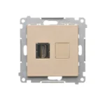 Zásuvka HDMI jednoduchá, prístroj s krytom, šampanské matné, HDMI štandard: HDMI 1.4 – Obrázok 2