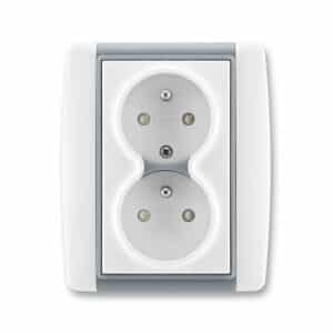 Dvojzásuvka 5512E-C02359 04 biela/ľadová šedá