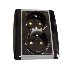 Dvojzásuvka 5512E-C02359 05 čierna/ľadovo šedá