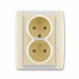 Dvojzásuvka 5512E-C02359 21 IP40 slonová kosť/ľad