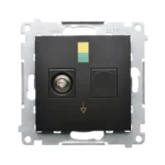 Ekvipotenciálne zásuvka, (prístroj s krytom), skrutkové svorky 2.5, 4, 6 mm2, čierny matný – Obrázok 2