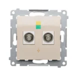 Dvojitá ekvipotenciálna zásuvka, (prístroj s krytom), skrutkové svorky 2.5, 4, 6 mm2, krémová – Obrázok 2