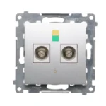 Dvojitá ekvipotenciálna zásuvka, (prístroj s krytom), skrutkové svorky 2.5, 4, 6 mm2, strieborná matná – Obrázok 2