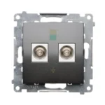 Dvojitá ekvipotenciálna zásuvka, (prístroj s krytom), skrutkové svorky 2.5, 4, 6 mm2, antracitová – Obrázok 2
