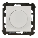 Stmievač pre stmievateľné LED, tlačidlovo-otočný, jednopólový, 230V, prístroj s krytom, 2W÷200W, biela matná