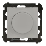 Stmievač pre stmievateľné LED, tlačidlovo-otočný, jednopólový, 230V, prístroj s krytom, 2W÷200W, svetlosivá matná