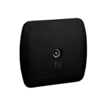 Anténna zásuvka TV jednoduchá koncová, čierny matný