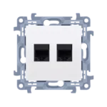 Počítačová zásuvka RJ45 kategórie 5e + telefonické RJ12, biela
