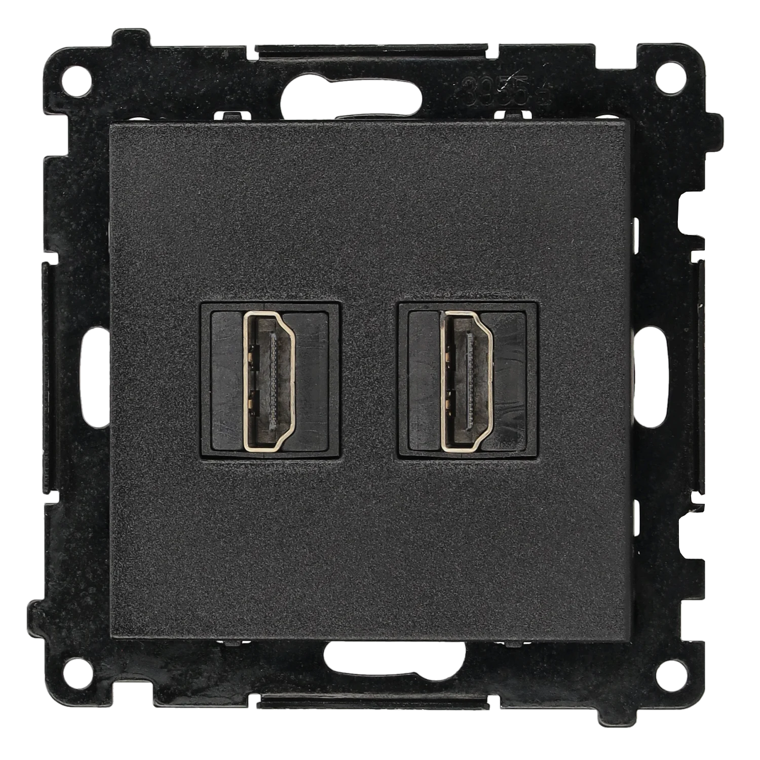 img_9434.png Zásuvka HDMI dvojitá, prístroj s krytom, čierny matný, HDMI štandard: HDMI 2.1 – Obrázok 1