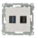 Zásuvka HDMI 1.4 + USB 3.0, biela, HDMI štandard: HDMI 1.4