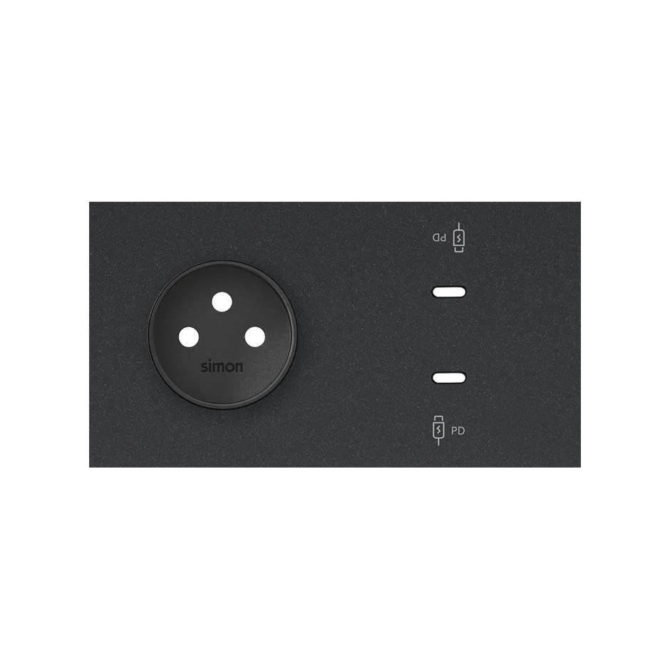 img_9573.jpg Panel 2-násobný: 1 zásuvka + 2x1 nabíjačka USB C, čierny – Obrázok 1