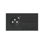 Panel 2-násobný: 1 zásuvka s 1 integrovanou USB C nabíjačkou + 2 kryty, čierny, USB: C, Nabíjací prúd: 2,1A