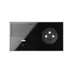 Panel 2-násobný: 1 zásuvka + 1 kryt + 1 USB C nabíjačka (ľavá strana), USB: C