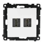 Zásuvka HDMI dvojitá, prístroj s krytom, biela matná, HDMI štandard: HDMI 2.1