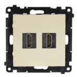 Zásuvka HDMI dvojitá, prístroj s krytom, šampanské matné, HDMI štandard: HDMI 2.1