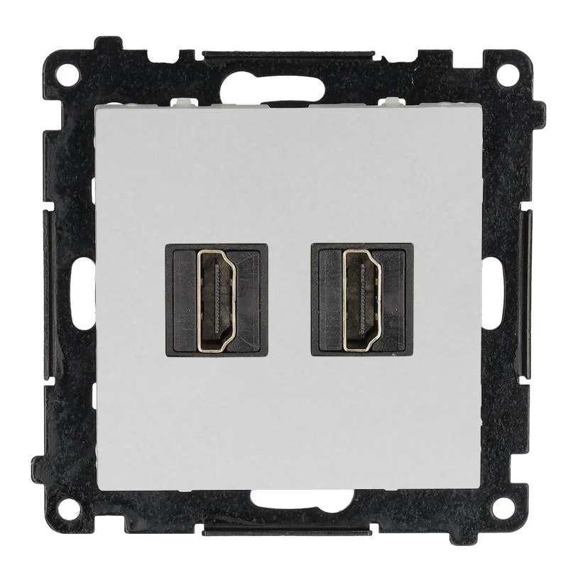 img_9690.png Zásuvka HDMI dvojitá, prístroj s krytom, hliník matný, HDMI štandard: HDMI 2.1 – Obrázok 1