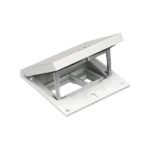 Vklad podlahovej krabice, nerez, IP66, IK08, 1,5×K45, modul 22,5 x 45 mm s držiakom Keyston pre RJ45 alebo multimediálne konektory, prázdne miesto pre modul 45x45, zámok s ľahkým prístupom
