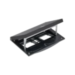 Vklad podlahovej krabice, čierny, IP66, IK08, 2,5×K45, Modul 22,5 x 45 mm s držiakom Keyston pre 2 miesta RJ45 alebo multimediálne konektory, prázdny priestor pre 2 moduly 45x45, zámok s ľahkým prístupom