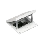 Vklad podlahovej krabice, nerez, IP66, IK08, 1,5×K45, zásuvka typ E (kolík), modul RJ45 kat. 6 UTP, zámok s ľahkým prístupom