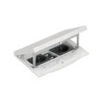 Vklad podlahovej krabice, nerez, IP66, IK08, 2,5×K45, 2 zásuvky typ F (schuko), 2 moduly RJ45 kat. 5e UTP, zámok s ľahkým prístupom